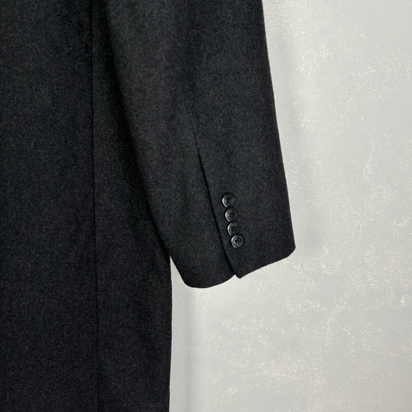 London Fog men's size 42L wool blend long coat dark gray lined - Picture 9 of 16
